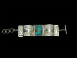 Beautiful Kingman Turquoise & Elk Ivory Link Bracelet