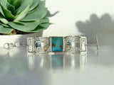 Beautiful Kingman Turquoise & Elk Ivory Link Bracelet